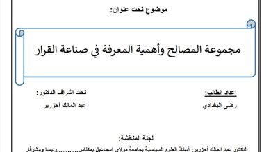 مجموعة المصالح وأهمية المعرفة في صناعة القرار